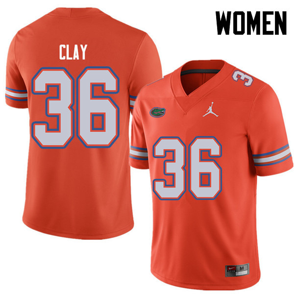 Jordan Brand Women #36 Robert Clay Florida Gators College Football Jerseys Sale-Orange - Click Image to Close